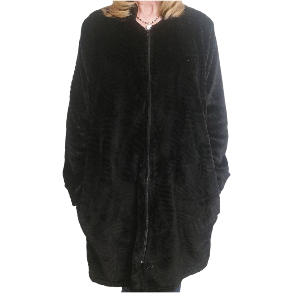 Just Love Black Zip-up Robe - Picture 3 of 6
